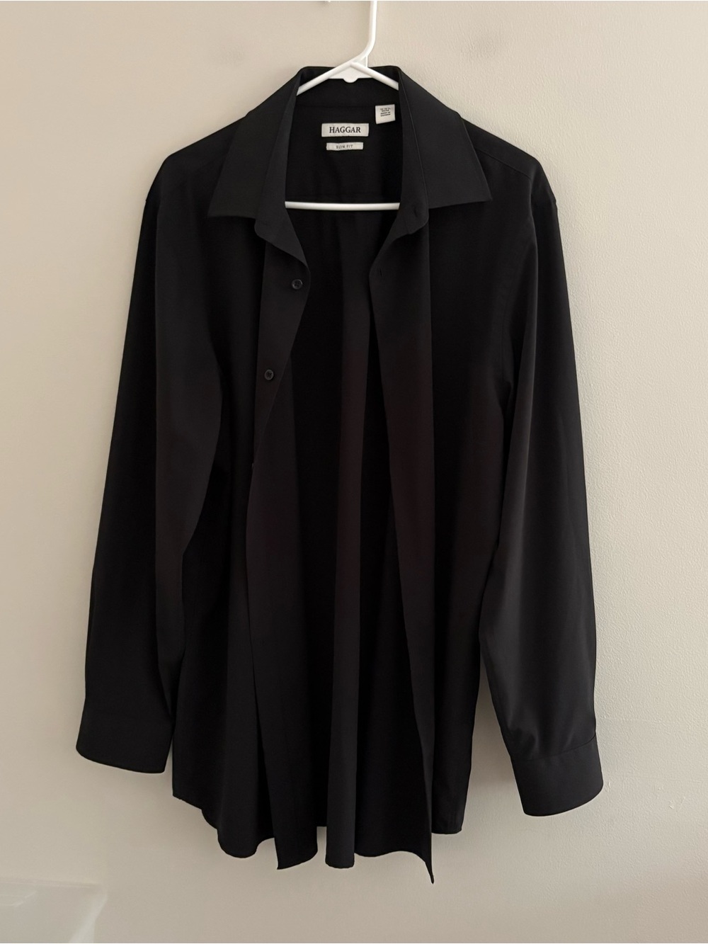 NWOT Hangar Men’s Black Long Sleeve Button Down Shirt Formal 34/35 Slim
